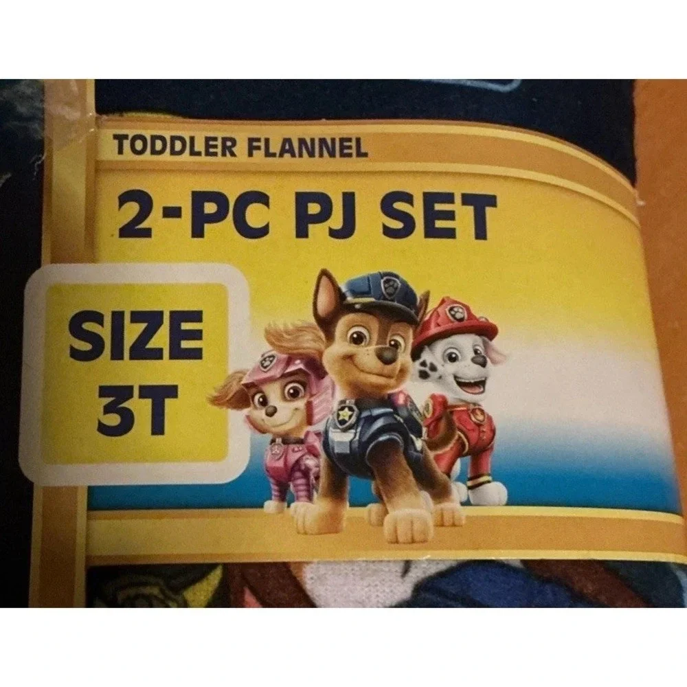 PAW Patrol Toddler Flannel  2 Piece PJ‎ Set Size 3T Red, New